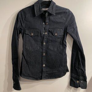 Denim Stretchy thick collared shirt